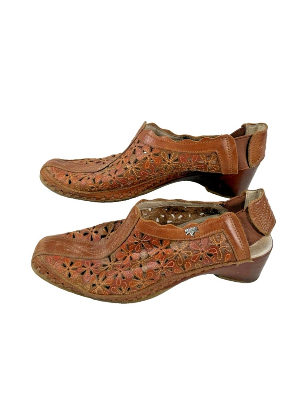 Pikolinos Papiro Leather Slingback Heels Clog EU 37 US 6.5-7